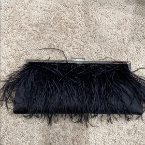 Black Feathered INC Clutch BRAND NEW WITH TAGS